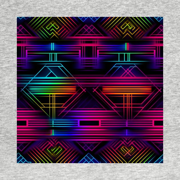 Neon Trippy EDM Festival Rave Pattern by AlexandrAIart